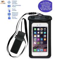 Luckiplus Travel Sport Swimming Phone Bag Waterproof, Snowproof, Dirtproof Case Bag for Phone Black